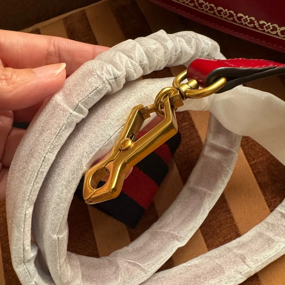 Gucci Bamboo Handle Red Box Leather Special Edition Handbag size M - Picture 15 of 16